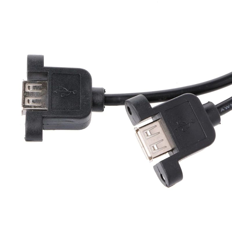 USB-A connector female inbouw duaal met connector 02
